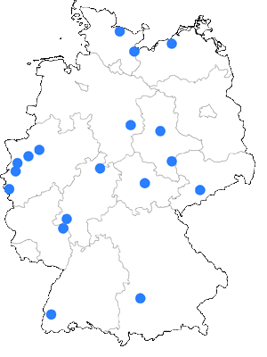 Map of German cinemas in cities with a population over 200,000